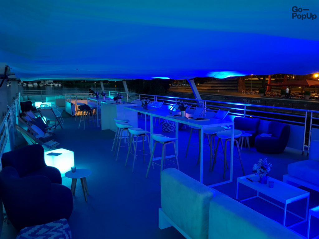 The boat terrace by night